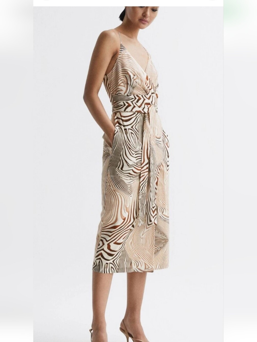 NwT Reiss Rosie Linen Animal Print Dress US6